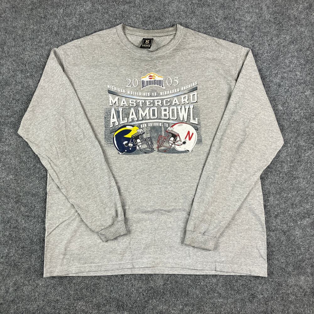 Gear For‎ Sports Long Sleeve T-Shirt Mens XXL Gray 2005 Mastercard Alamo Bowl